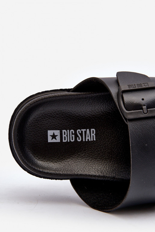 Ľahké pánske papuče s prackami Big Star NN174597 čiernej farby Ľahké pánske papuče s prackami Big Star NN174597 čiernej farby