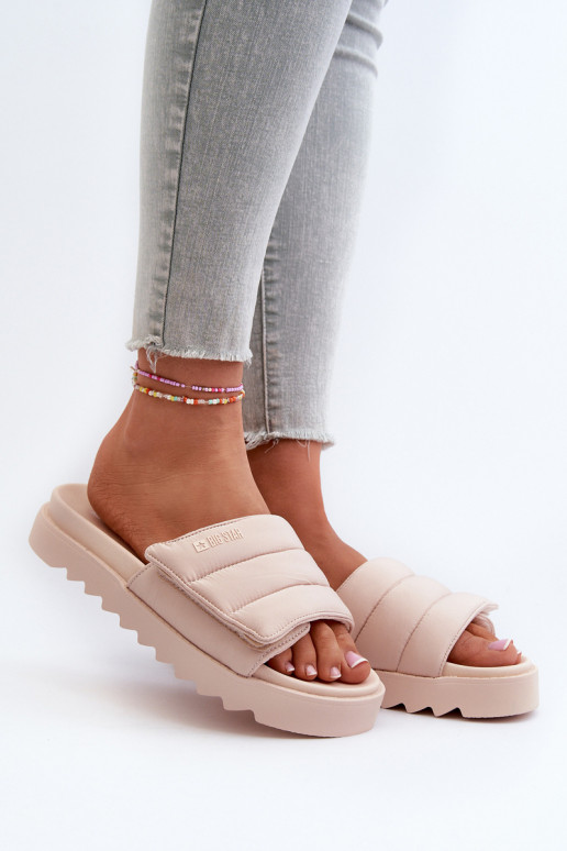 Papuče s platformou Big Star NN274773 béžové