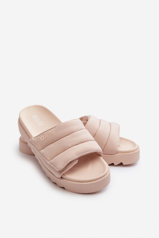 Papuče s platformou Big Star NN274773 béžové