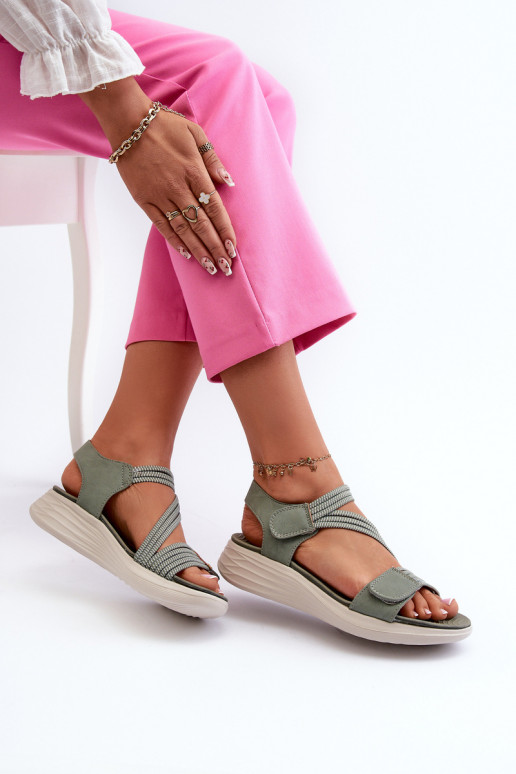 Pohodlné sandále so zapínaním v zelenej farbe Eladora Pohodlné sandále so zapínaním v zelenej farbe Eladora
