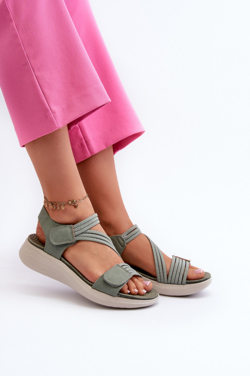 Pohodlné sandále so zapínaním v zelenej farbe Eladora Pohodlné sandále so zapínaním v zelenej farbe Eladora