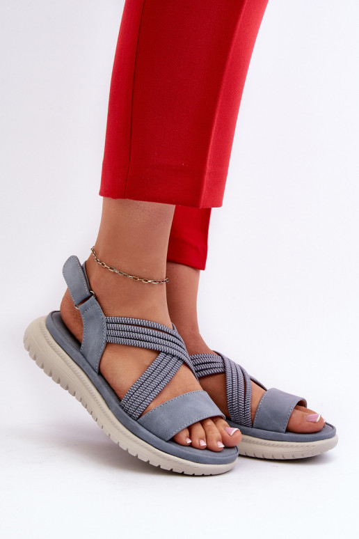 Pohodlné sandále so zapínaním v modrej farbe Ceclea