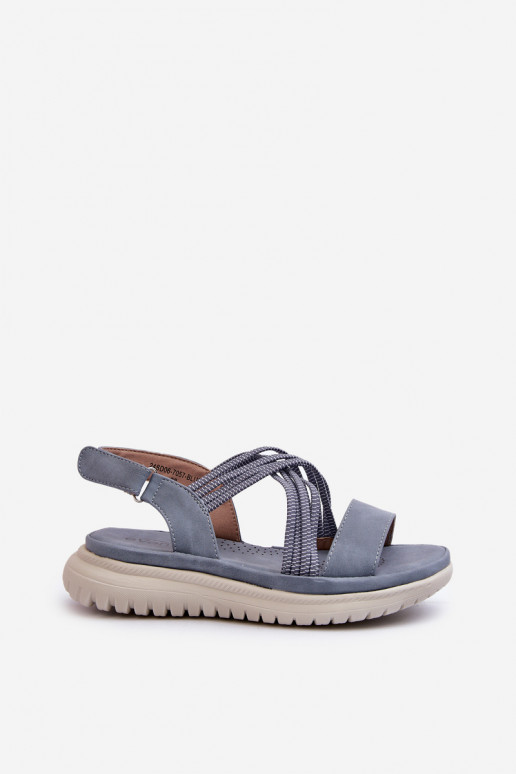 Pohodlné sandále so zapínaním v modrej farbe Ceclea