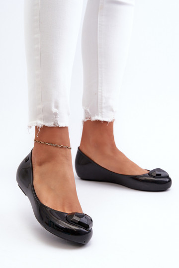 Balerínky so srdiečkami NN285011 čierne