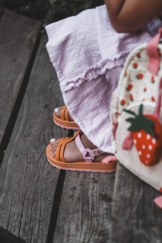 Detské sandále so zapínaním LL385026 oranžovej farby Detské sandále so zapínaním LL385026 oranžovej farby