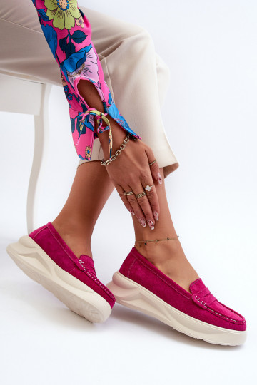 vyrobené zo semišu Mokasíny ružová Filidia 2