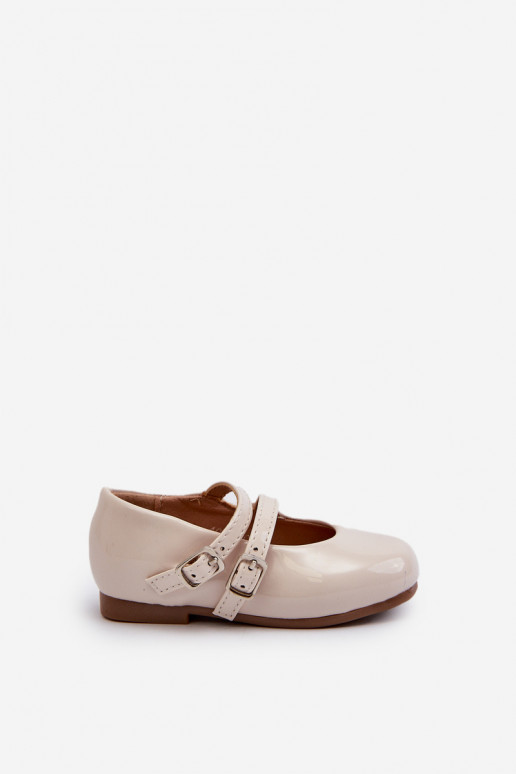 balerínky s lakovým efektom Detské na ramienka béžové Margenis