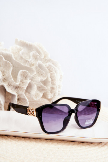 Dámske slnečné okuliare Ze zlatej farby Detalem UV400 čiernej farby