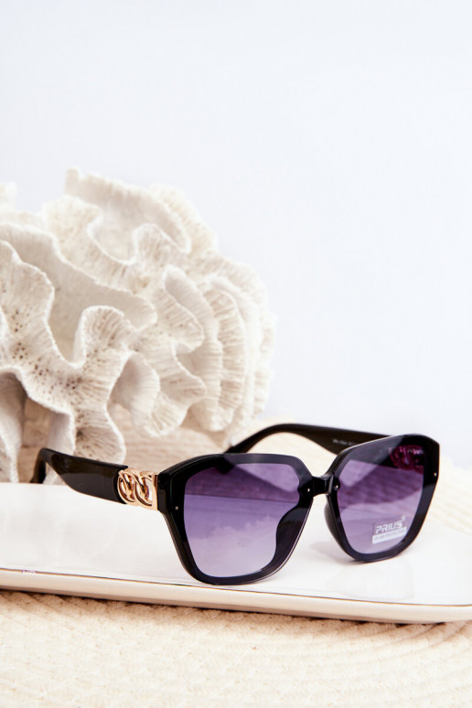 Dámske slnečné okuliare Ze zlatej farby Detalem UV400 čiernej farby