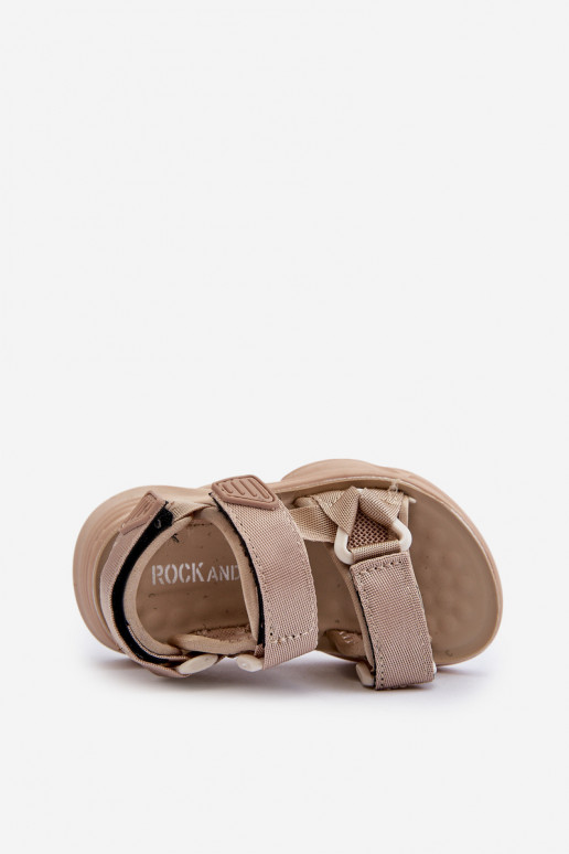 Detské sandále so zapínaním béžovej farby Orretta