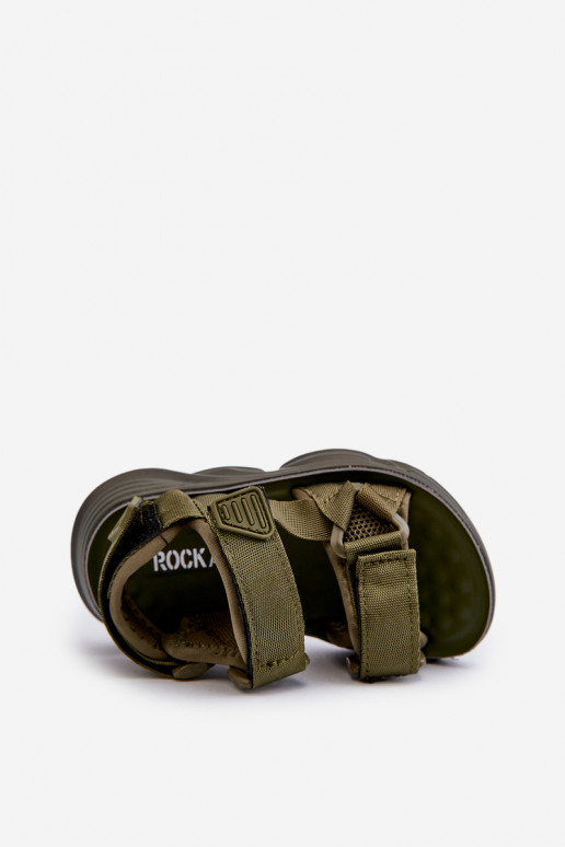 Detské sandále so zapínaním zelenej farby Orretta