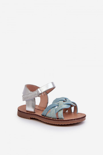 sandále Deti s lepiacimi uzávermi Z Przeplatającymi Się Paseczkami modrej farby Dianttha 2