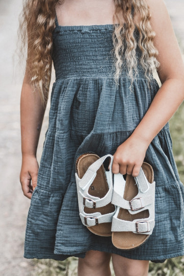 sandále Detská platforma so zapínaním sivá farba Rorria 2