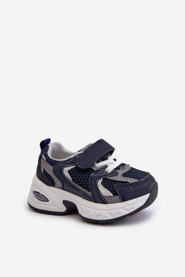 Detská športová obuv Sneakers model topánok so zapínaním v tmavo modrej farbe Rulagia 2