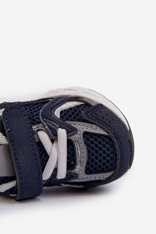 Detská športová obuv Sneakers model topánok so zapínaním v tmavo modrej farbe Rulagia