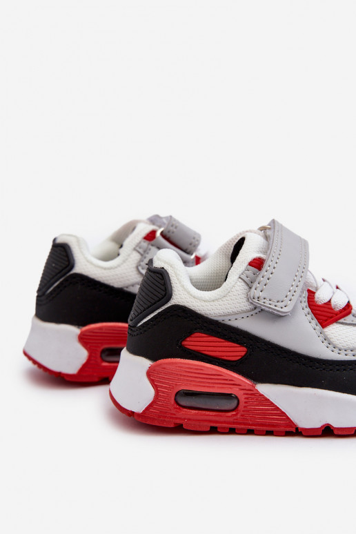 Detské tenisky model topánok s nalepovacím zapínaním červenej farby Krissandra