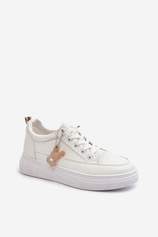 obuv na voľný čas športová obuv s platformou s ornamentami biela farba Vinceza 13613