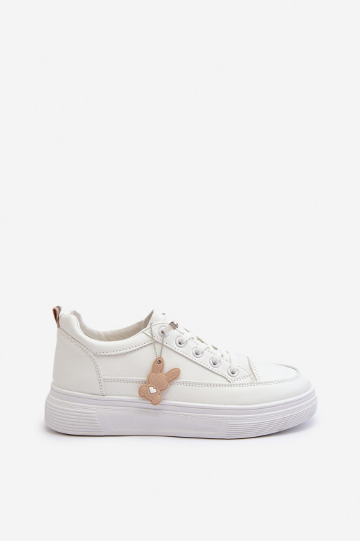 obuv na voľný čas športová obuv s platformou s ornamentami biela farba Vinceza 13613