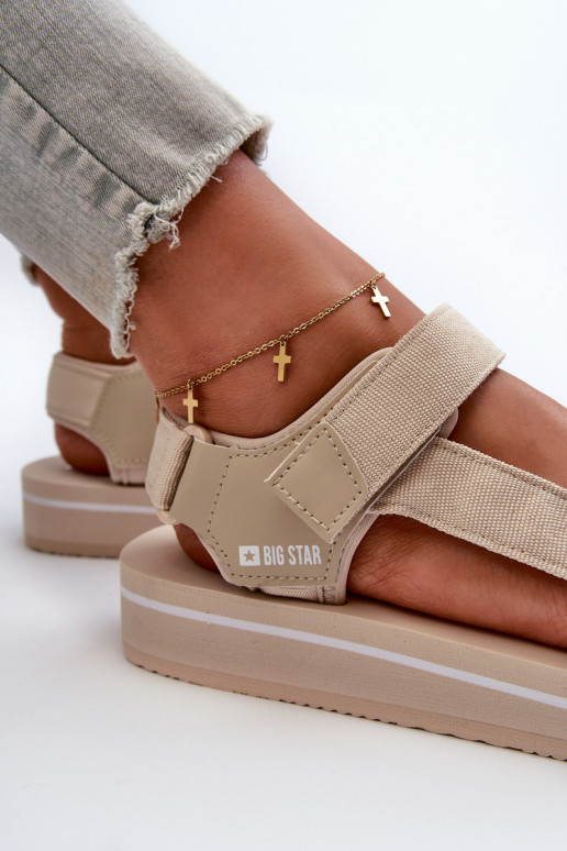 Dámske sandále na platforme Big Star NN274A535 béžové