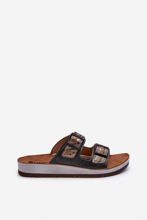 Pohodlné dámske papuče s prackami Inblu CP000045 čierne Pohodlné dámske papuče s prackami Inblu CP000045 čierne