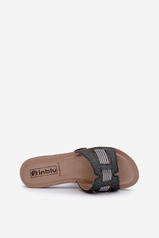 Pohodlné lesklé papuče Inblu BA000050 čierne Pohodlné lesklé papuče Inblu BA000050 čierne