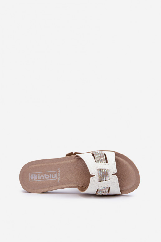 Pohodlné lesklé papuče Inblu BA000050 biele Pohodlné lesklé papuče Inblu BA000050 biele