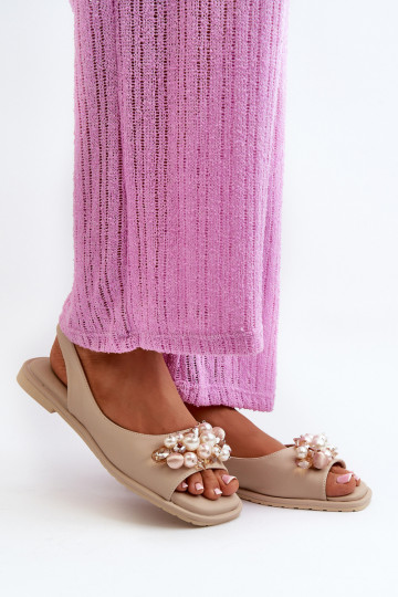 Dámske sandále s krásnymi detailmi S.Barski KV27-004 béžová 2