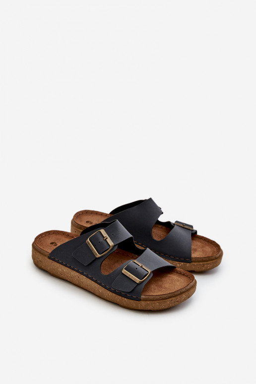 Easy Pohodlné papuče Pánske s prackami Inblu MT000016 tmavomodrej farby