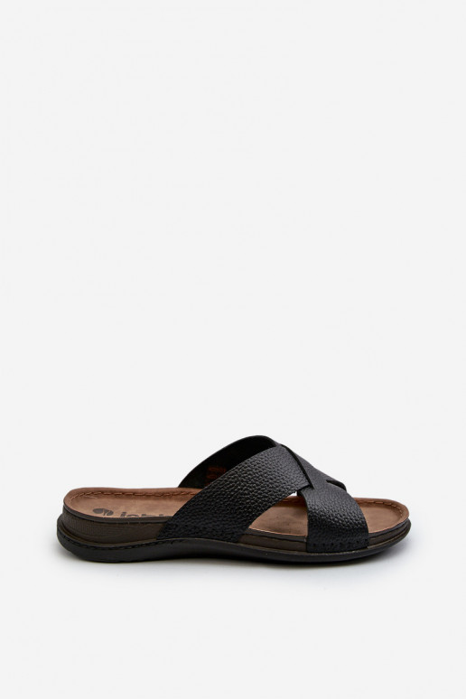 Pohodlné ľahké papuče z ekokože Inblu GV00001I čierna Pohodlné ľahké papuče z ekokože Inblu GV00001I čierna