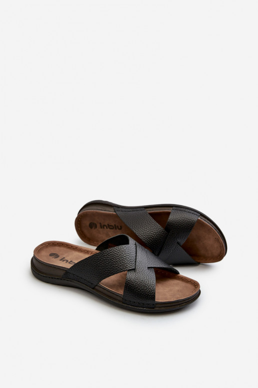 Pohodlné ľahké papuče z ekokože Inblu GV00001I čierna Pohodlné ľahké papuče z ekokože Inblu GV00001I čierna