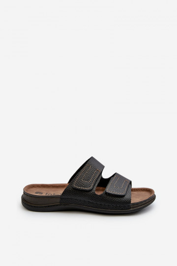 Pohodlné papuče Pánske s pruhmi so suchým zipsom Inblu GV00002I Black 2