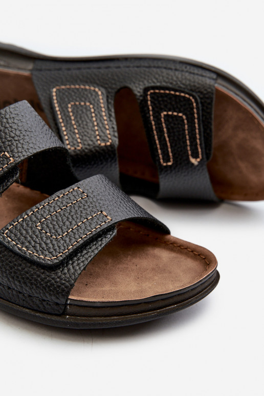 Pohodlné papuče Pánske s pruhmi so suchým zipsom Inblu GV00002I Black Pohodlné papuče Pánske s pruhmi so suchým zipsom Inblu GV00002I Black