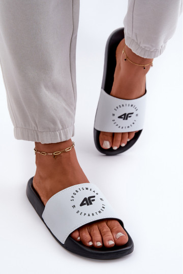 Dámske papuče 4FMM00FFLIF044A-10S Bielo-čierne