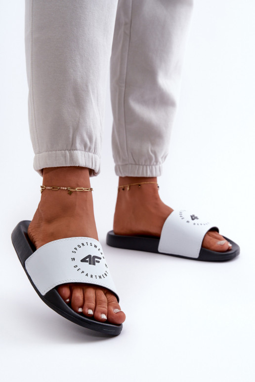 Dámske papuče 4FMM00FFLIF044A-10S Bielo-čierne