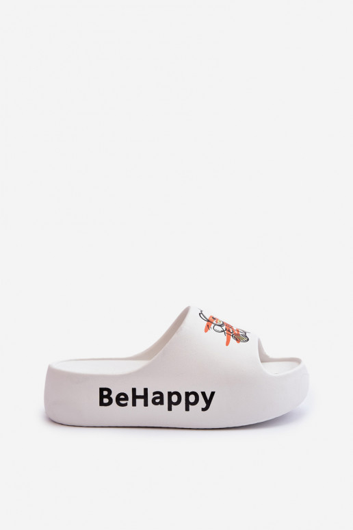 Ľahké dámske papuče s masívnou podrážkou S medvedíkom Ľahké papuče v bielej farbe Serefina Ľahké dámske papuče s masívnou podrážkou S medvedíkom Ľahké papuče v bielej farbe Serefina