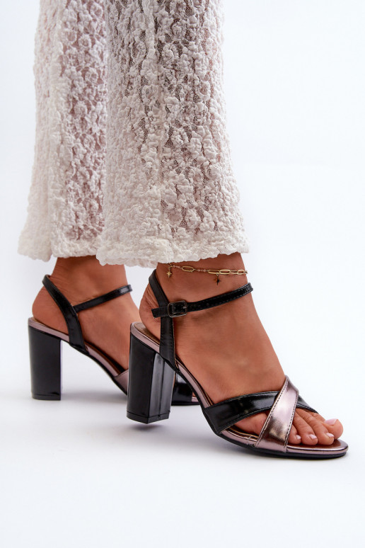 Eko Oda Elegantné sandále na vysokom opätku Rekordne čierna farba Abilica