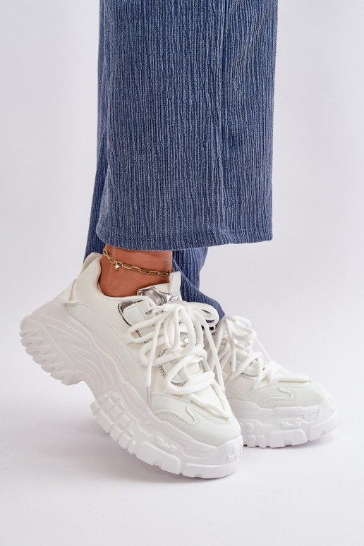 Tenisky model obuvi Dámske s trendovou masívnou podrážkou biela farba Nevela Tenisky model obuvi Dámske s trendovou masívnou podrážkou biela farba Nevela