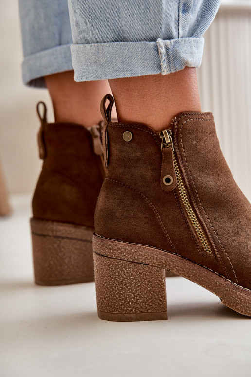 zahriať sa Dámske čižmy Z z eko semišuu tmavohnedá Velarilla