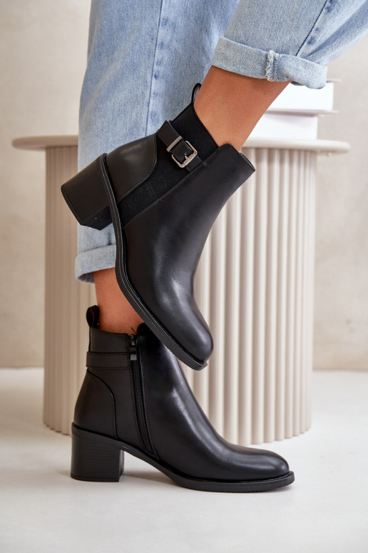 Dámske čižmy zahriať sa s podpätkami s prackami čierna Nevillira Dámske čižmy zahriať sa s podpätkami s prackami čierna Nevillira