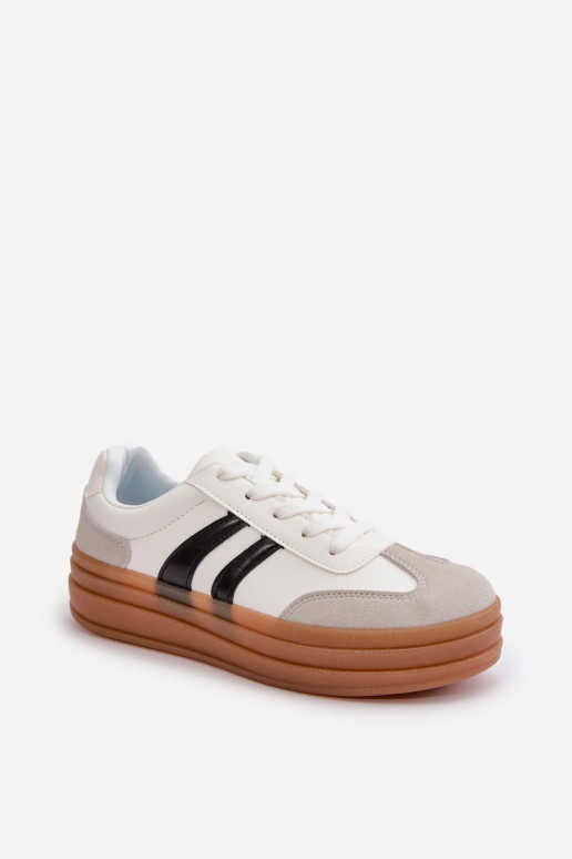 Tenisky model obuvi Dámske s platformou biely-sivá Nesonice Tenisky model obuvi Dámske s platformou biely-sivá Nesonice