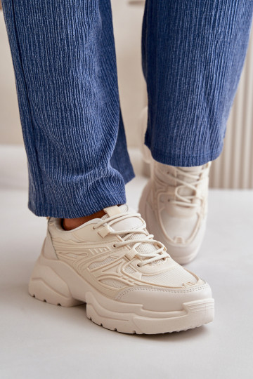 tenisky Tenisky model obuvi Dámske s trendovou masívnou podrážkou slonovina Lerista