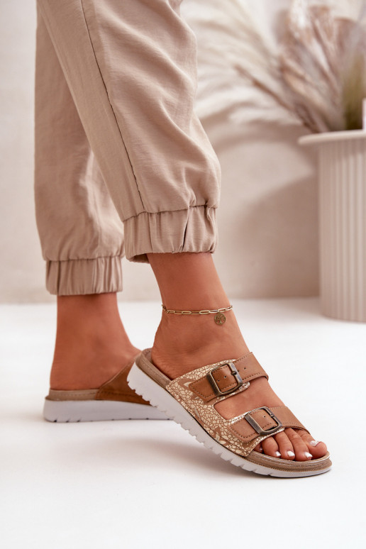 Dámske Pohodlné papuče s prackami Inblu CN000033 Hnedá farba Dámske Pohodlné papuče s prackami Inblu CN000033 Hnedá farba