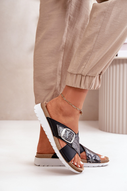 Pohodlné dámske papuče s prackami Inblu CN000032 čierna