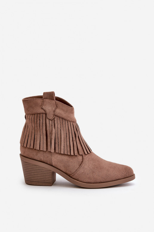 čižmy v kovbojskom štýle Dámske Zapnuté Hrad z eko semišuoIne Hnedá farba S.Barski HY42-127 čižmy v kovbojskom štýle Dámske Zapnuté Hrad z eko semišuoIne Hnedá farba S.Barski HY42-127