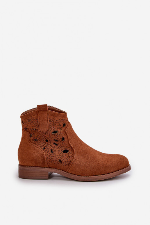 Dámske čižmy s prvkami prelamovania Zapnuté Hrad Hnedá farba S.Barski HY42-081 Dámske čižmy s prvkami prelamovania Zapnuté Hrad Hnedá farba S.Barski HY42-081