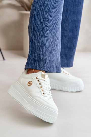 Tenisky model obuvi tenisky Dámske zahriať sa s trendovou masívnou podrážkou biela farba Ardiela 2