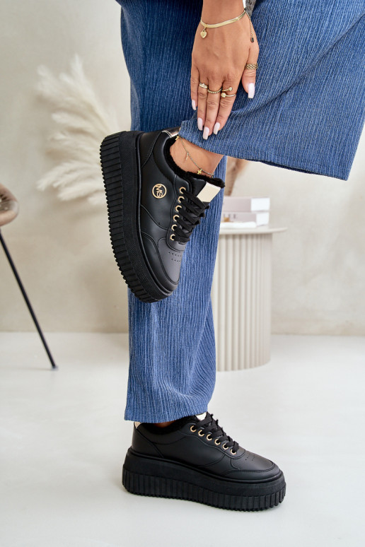 Tenisky model obuvi tenisky Dámske zahriať sa s trendovou masívnou podrážkou čierna Ardiela