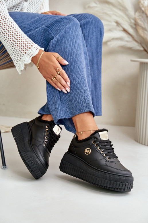 Tenisky model obuvi tenisky Dámske zahriať sa s trendovou masívnou podrážkou čierna Ardiela