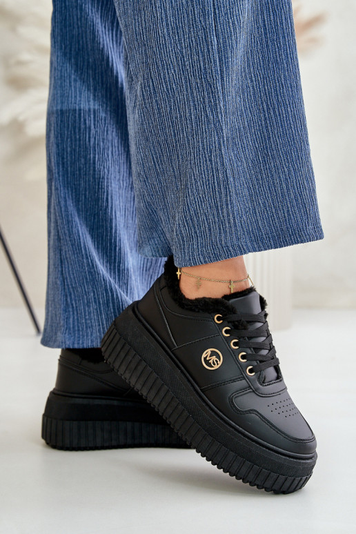 Tenisky model obuvi tenisky Dámske zahriať sa s trendovou masívnou podrážkou čierna Verissha