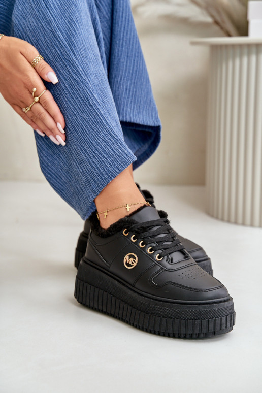 Tenisky model obuvi tenisky Dámske zahriať sa s trendovou masívnou podrážkou čierna Verissha